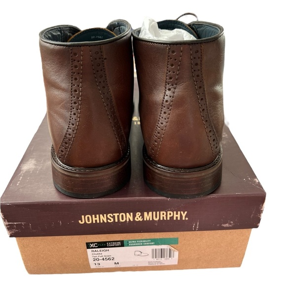 Johnston & Murphy XC Flex Raleigh Chukka Tan Full Grain Leather Boots size 13 - Picture 5 of 8